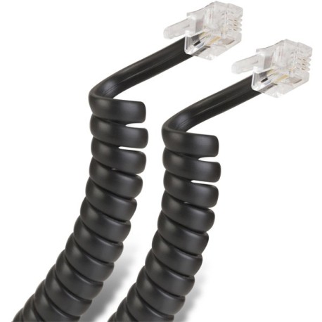 Cable Espiral Plug a Plug RJ9 de 2.1M para Auricular Telefónico marca Steren
